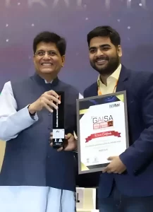 SkillCircle founder Shivam Ahuja with Union Minister Piyush Goyal