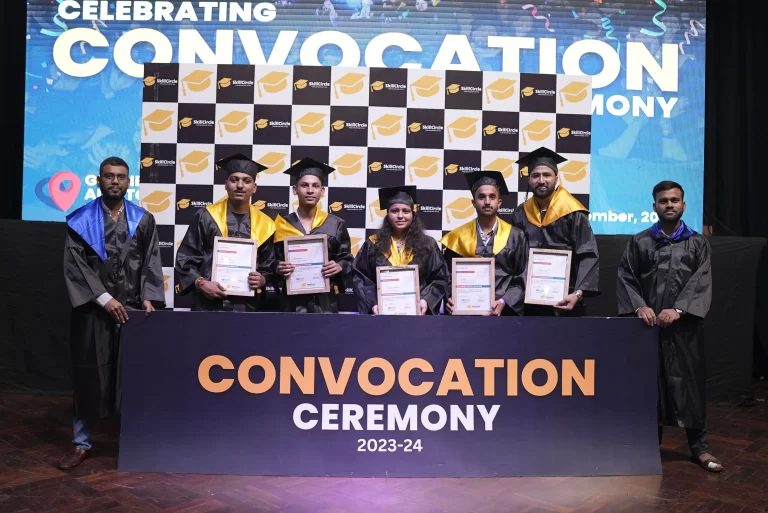 A row of SkillCircle graduates with certificates at the convocation
